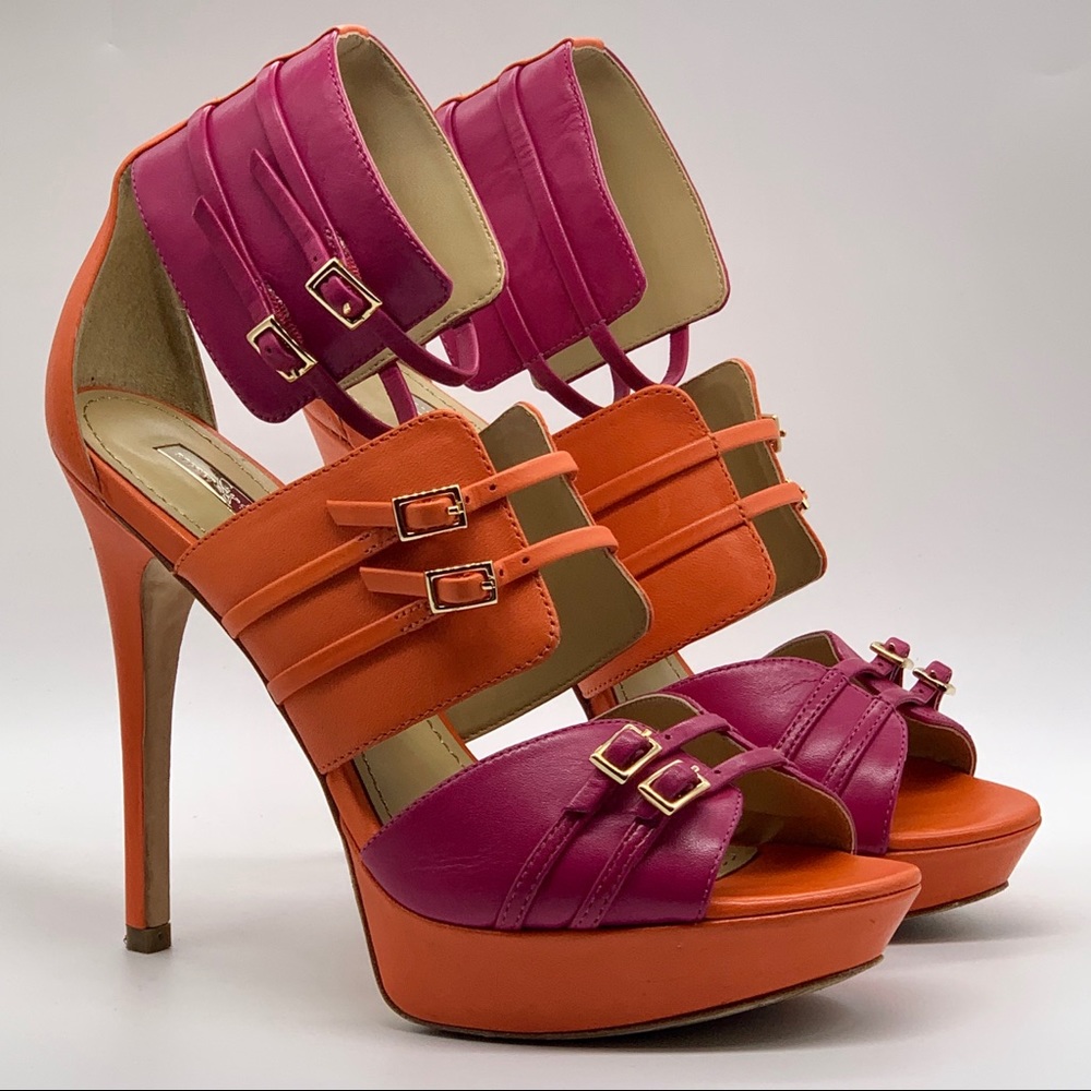 Report Signature Juniper Platform Luxury Leather Women’s Size 7 Stiletto Heels